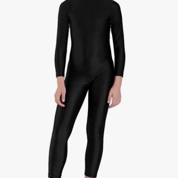 Black Lycra  Kids Jumpsuit - Picture 1 of 3
